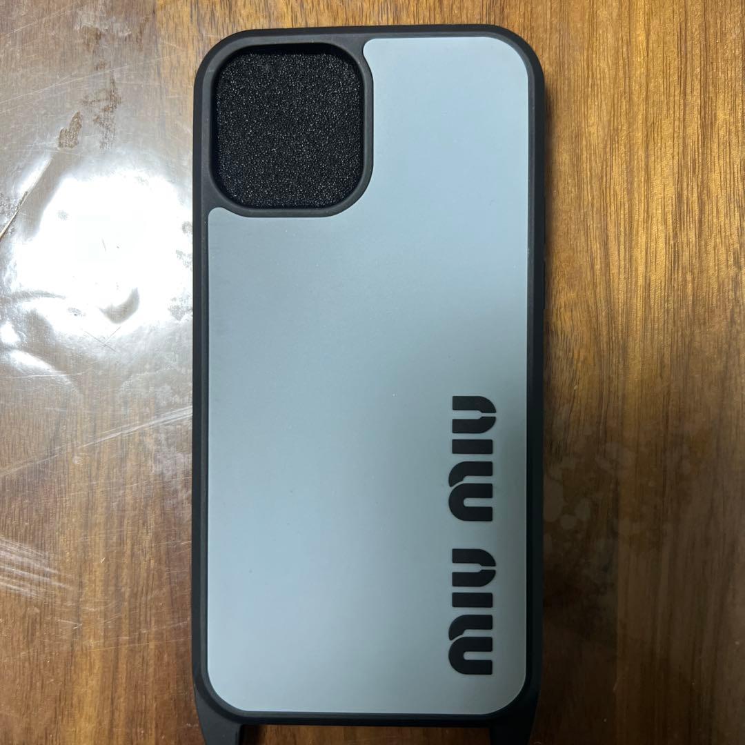 MIU MIU iPhoneケース ストラップ付き ブルー12Pro