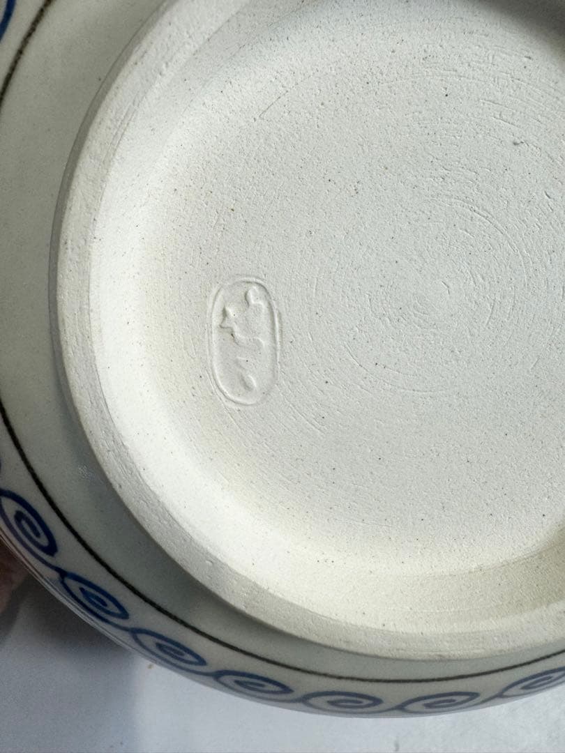 茶道具 懐石道具 膳所焼 色絵 唐草 菓子鉢 陽炎園 岩崎新定