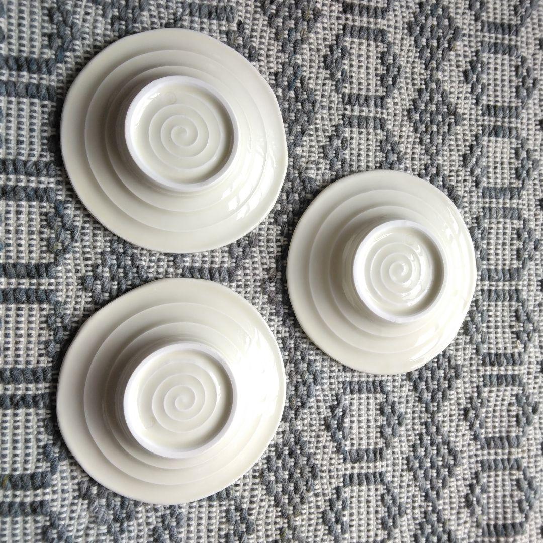 作家もの 作家 工芸 クリーム色 陶器皿 中皿 3枚セット