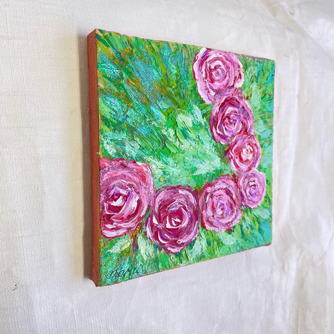 【原画】Radiant Rose Garland 〜 アクリル画 15cm角