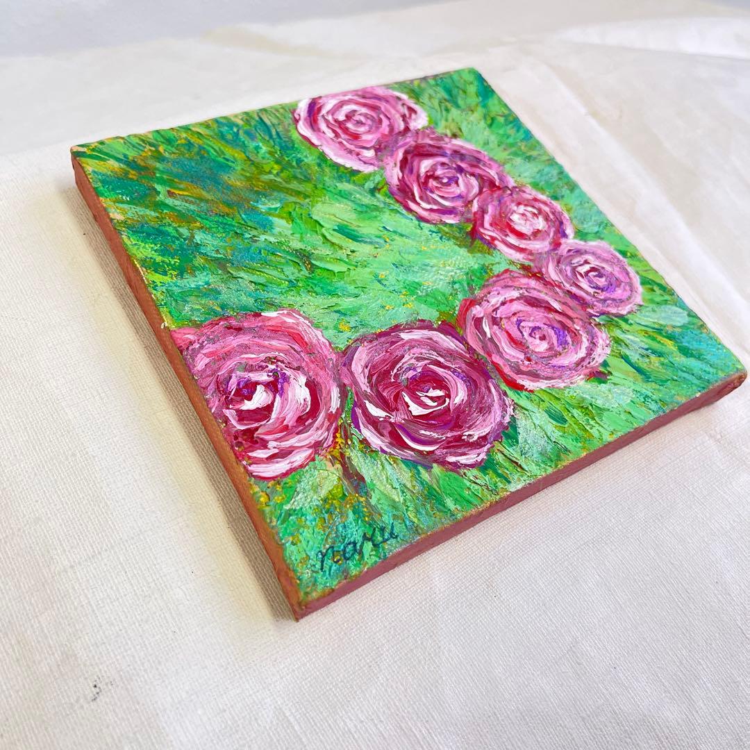 【原画】Radiant Rose Garland 〜 アクリル画 15cm角