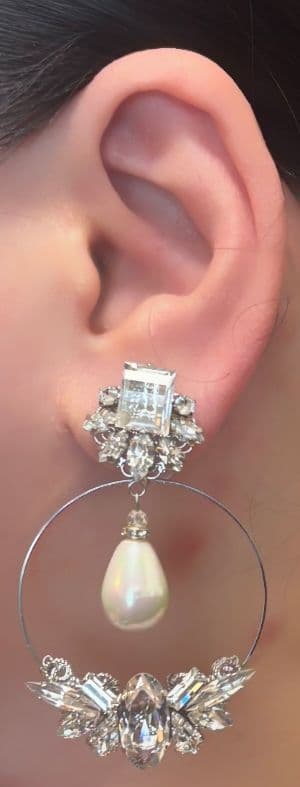 フープ 2way ヴィンテージスワロフスキー ブライダルアクセサリー