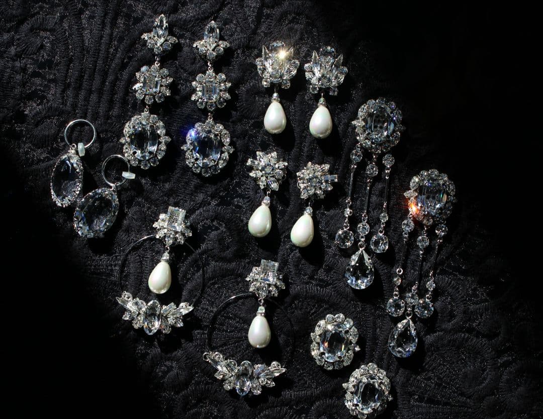 フープ 2way ヴィンテージスワロフスキー ブライダルアクセサリー