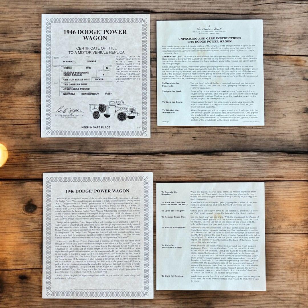 【新品】ダンバリーミント 1946 Dodge Power Wagon 1/24