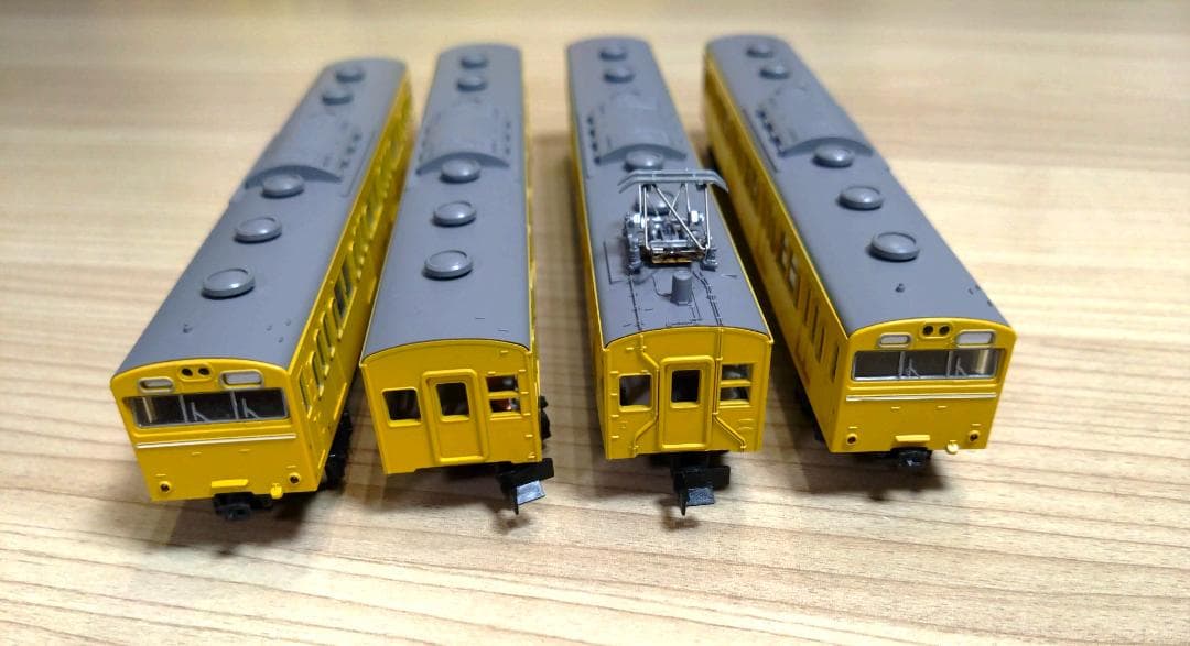 Nゲージ　KATO　新103系非ATC車　カナリア　4両セット　室内灯付き
