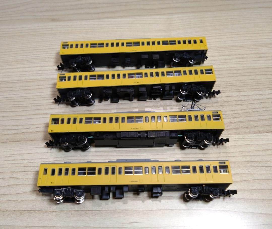 Nゲージ　KATO　新103系非ATC車　カナリア　4両セット　室内灯付き