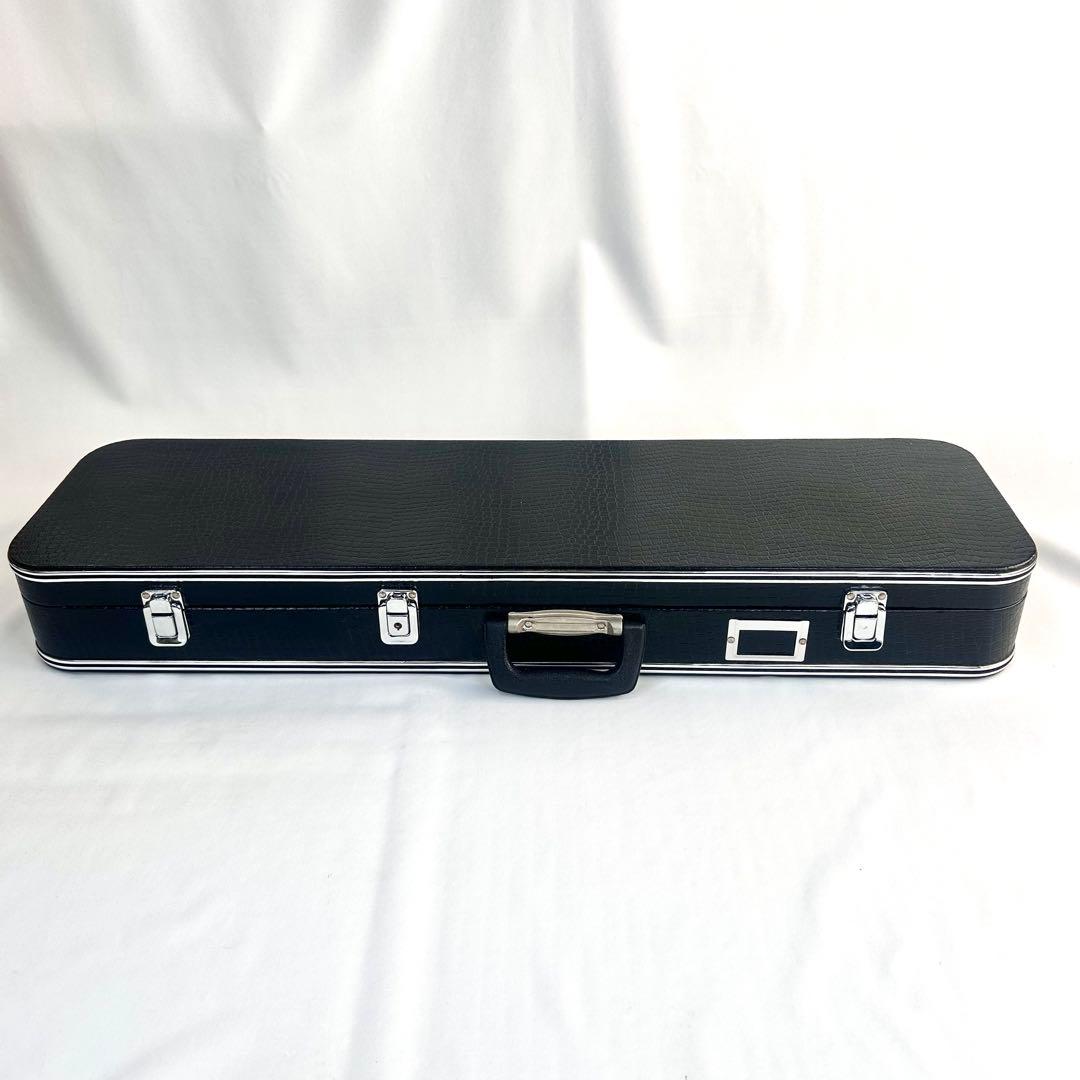 【美品】沖縄三線 三味線 人工革 合皮 ヘビ柄　ハードケース付 民族楽器 弦楽器