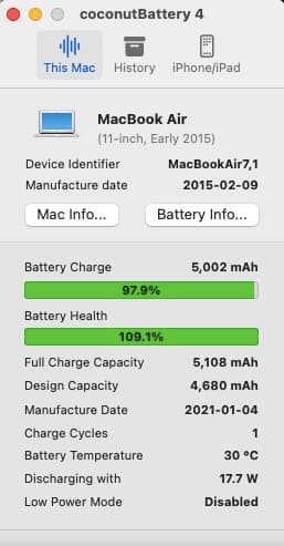 MacBook Air 2015 i5 11インチ バッテリー新品 完動品