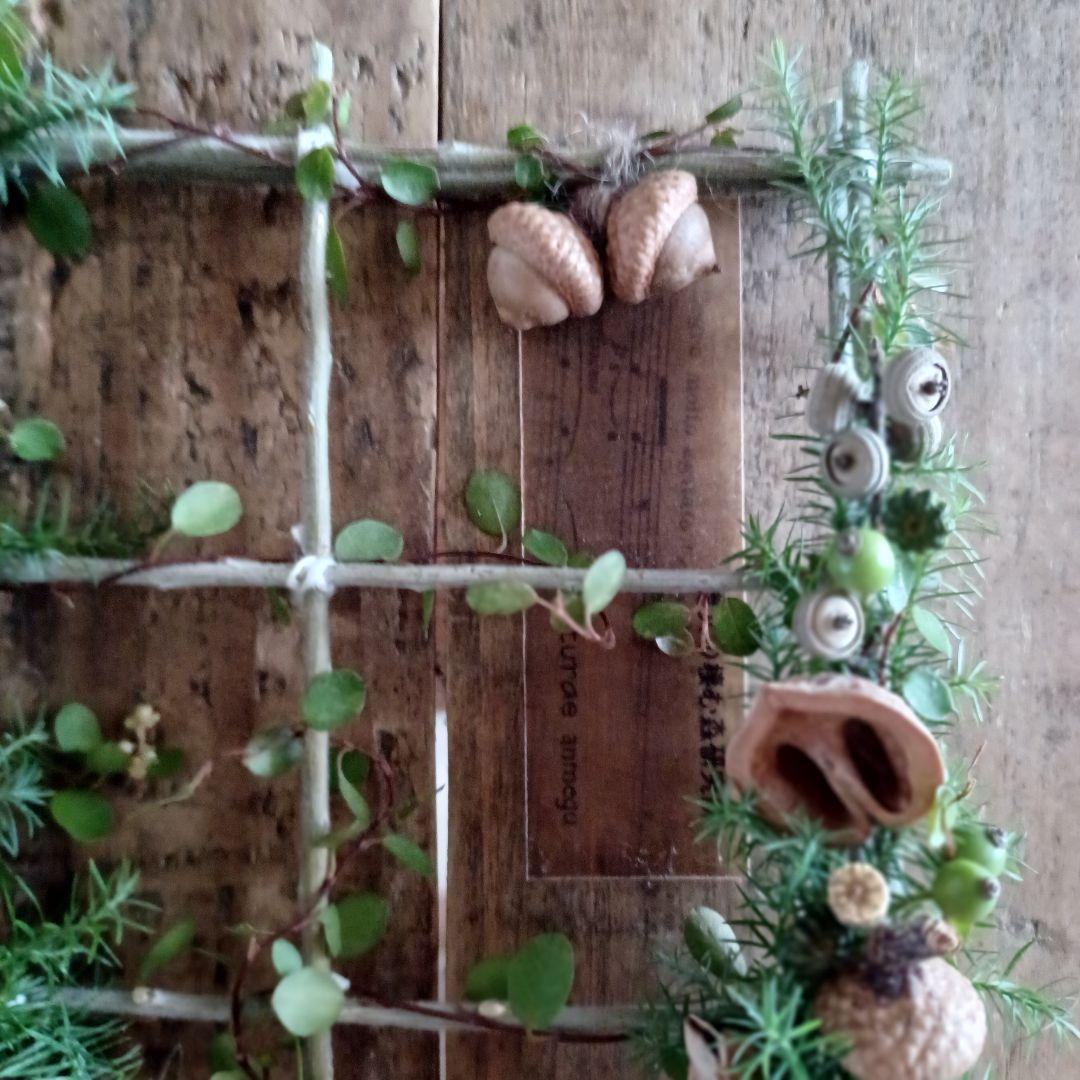 新品 未使用 ドライフラワー リース フレーム 窓枠 インテリア order