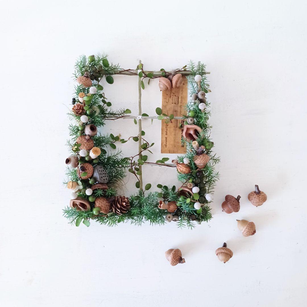 新品 未使用 ドライフラワー リース フレーム 窓枠 インテリア order