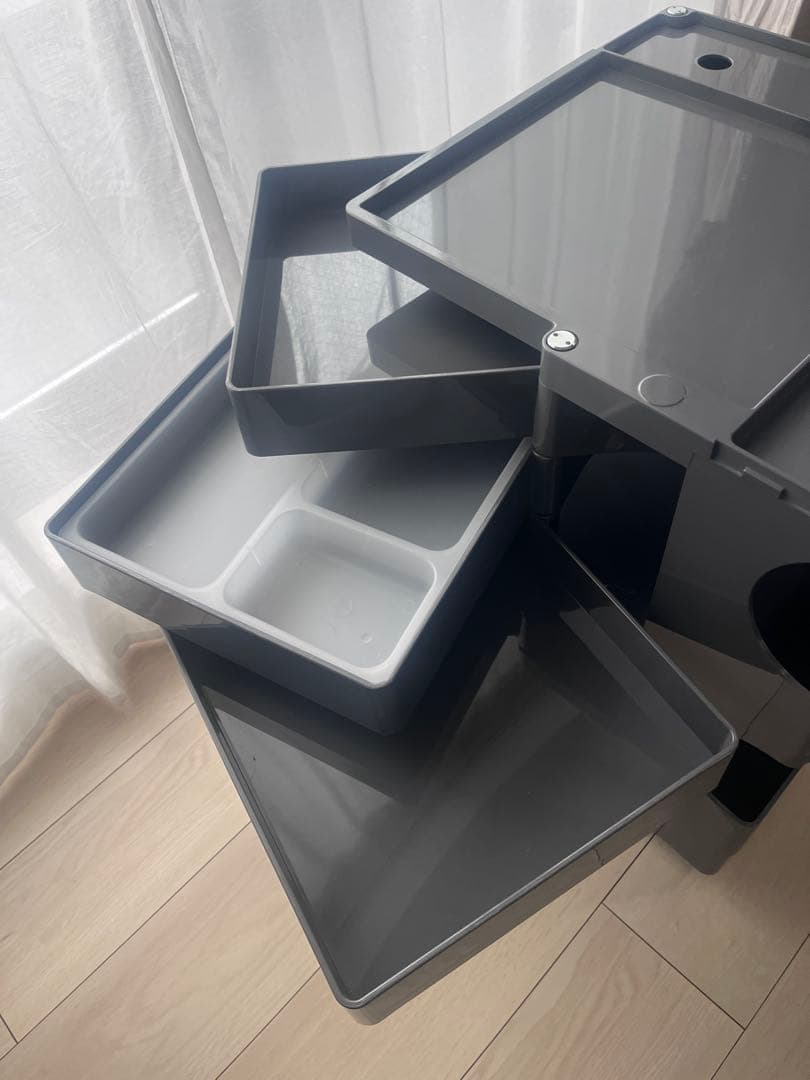 B-LINE ボビーワゴン　キャスター付きグレー収納ボックス