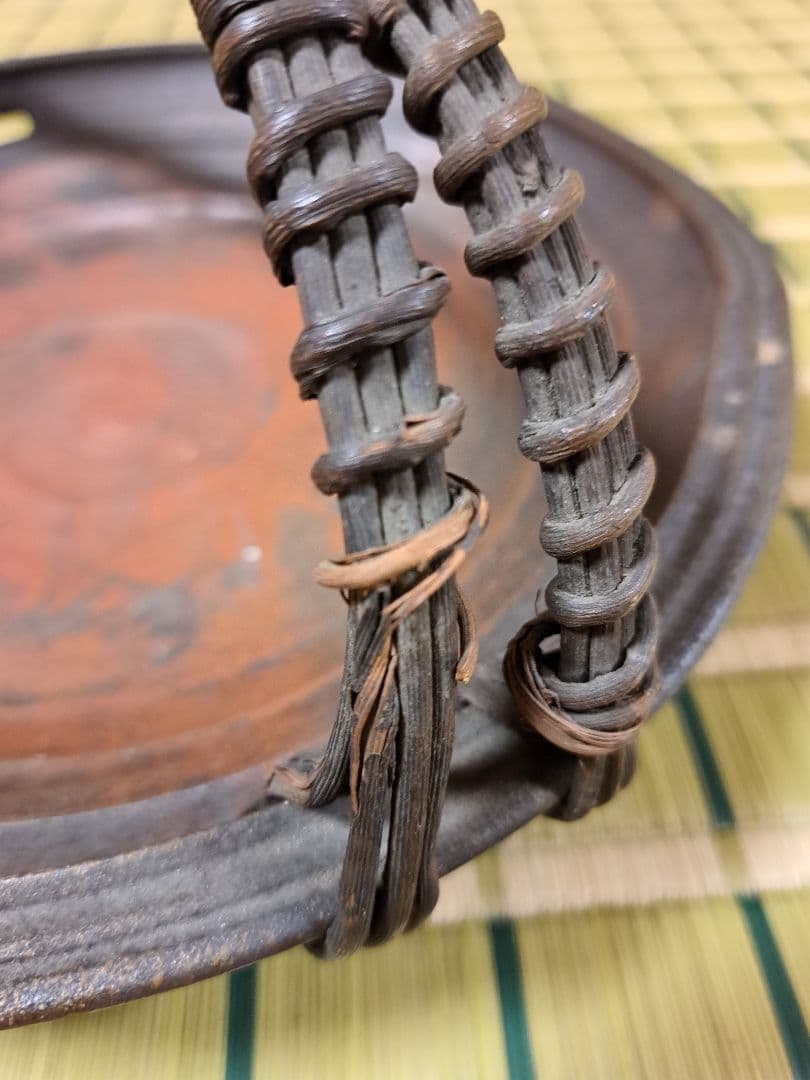 存在感抜群の備前焼大皿　Bizen ware　水盤　手付大鉢