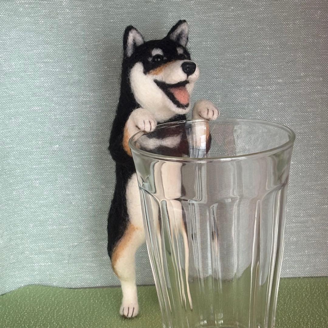 柴犬　黒柴　羊毛フェルト　ハンドメイド　No.104