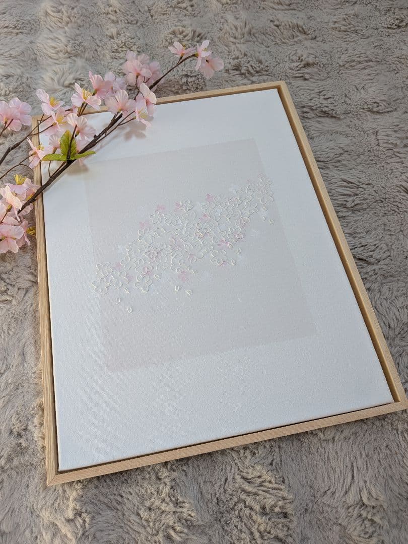 アート 桜 春 F6 41cm×31cm フレーム付き 1点物