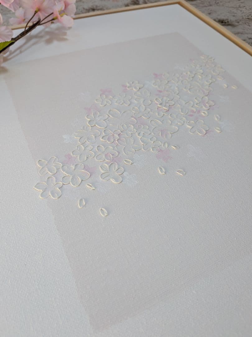 アート 桜 春 F6 41cm×31cm フレーム付き 1点物