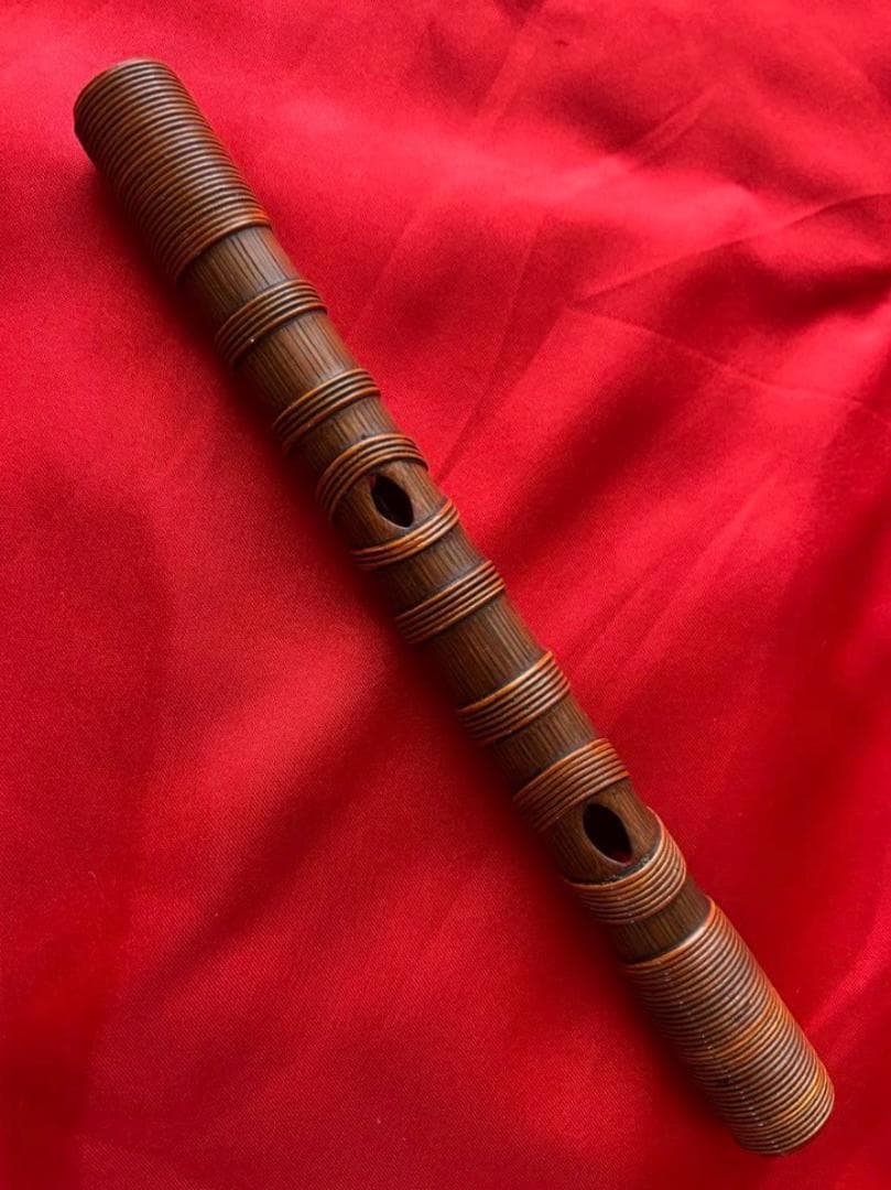 篳篥 煤竹製 籐巻き 本管　良く鳴る盧舌（ろぜつ）付　収納箱付　初心者　雅楽