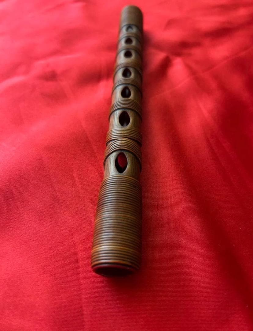 篳篥 煤竹製 籐巻き 本管　良く鳴る盧舌（ろぜつ）付　収納箱付　初心者　雅楽