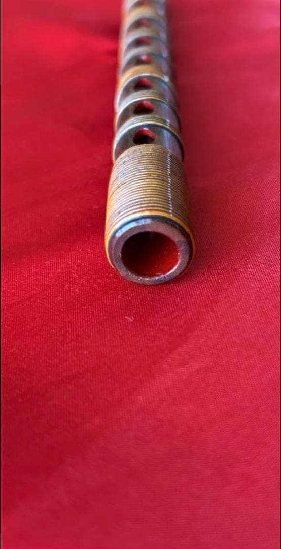 篳篥 煤竹製 籐巻き 本管　良く鳴る盧舌（ろぜつ）付　収納箱付　初心者　雅楽