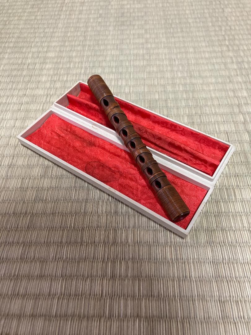 篳篥 煤竹製 籐巻き 本管　良く鳴る盧舌（ろぜつ）付　収納箱付　初心者　雅楽