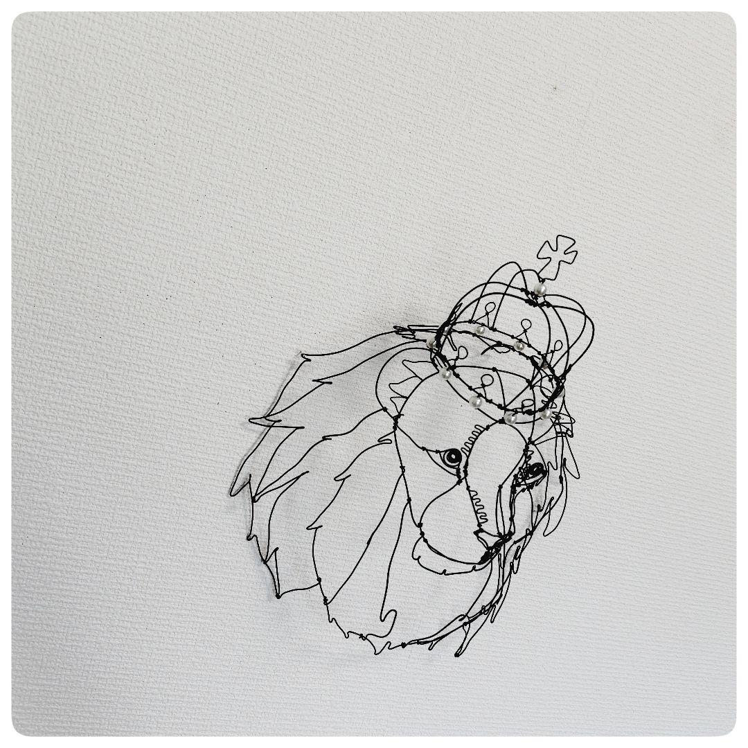 ワイヤーアート　ワイヤークラフト　ライオンさん