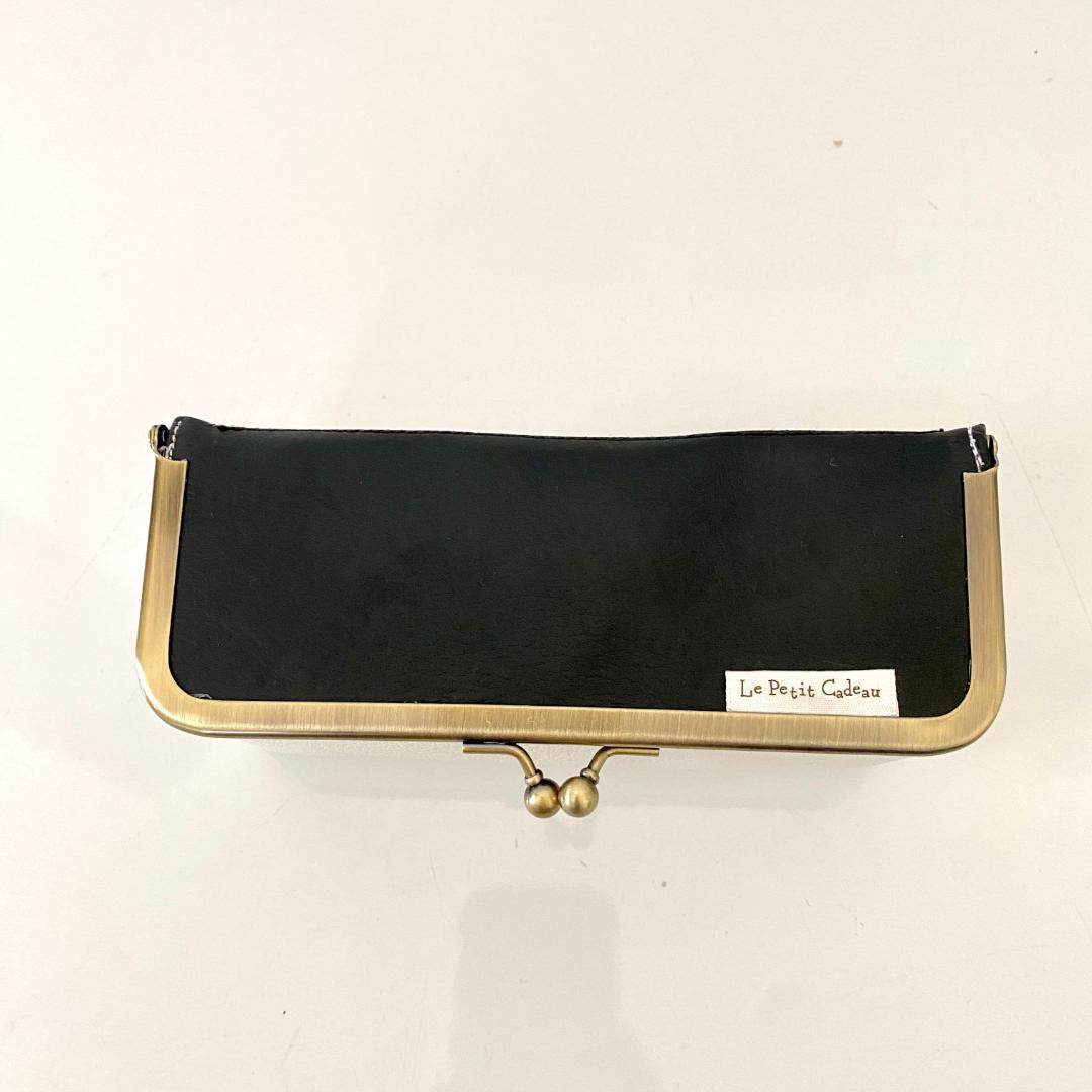 追加！【Boxがま口ポーチ】 3色切り替えの大人配色 がま口バッグ セット 合皮