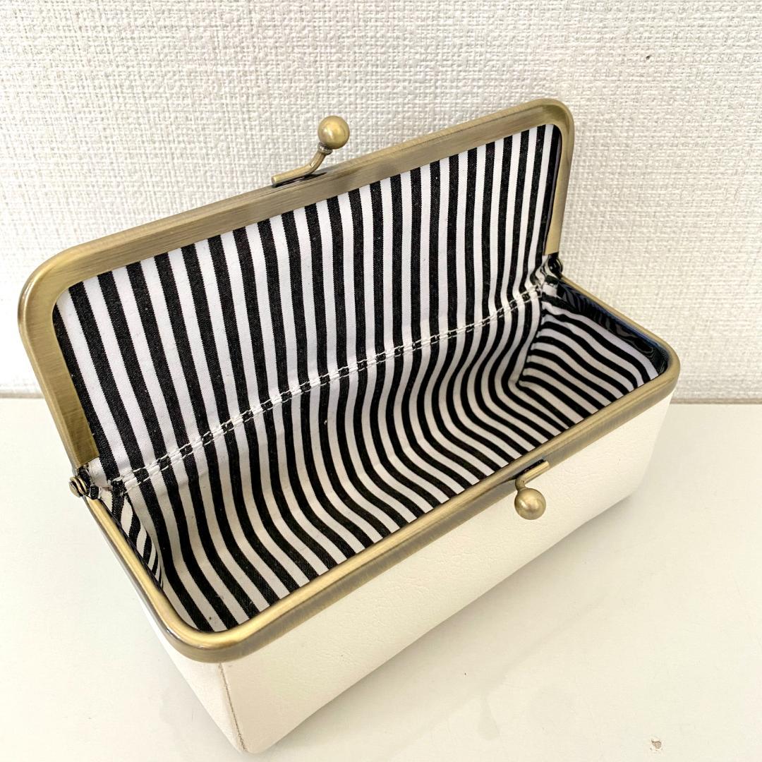 追加！【Boxがま口ポーチ】 3色切り替えの大人配色 がま口バッグ セット 合皮