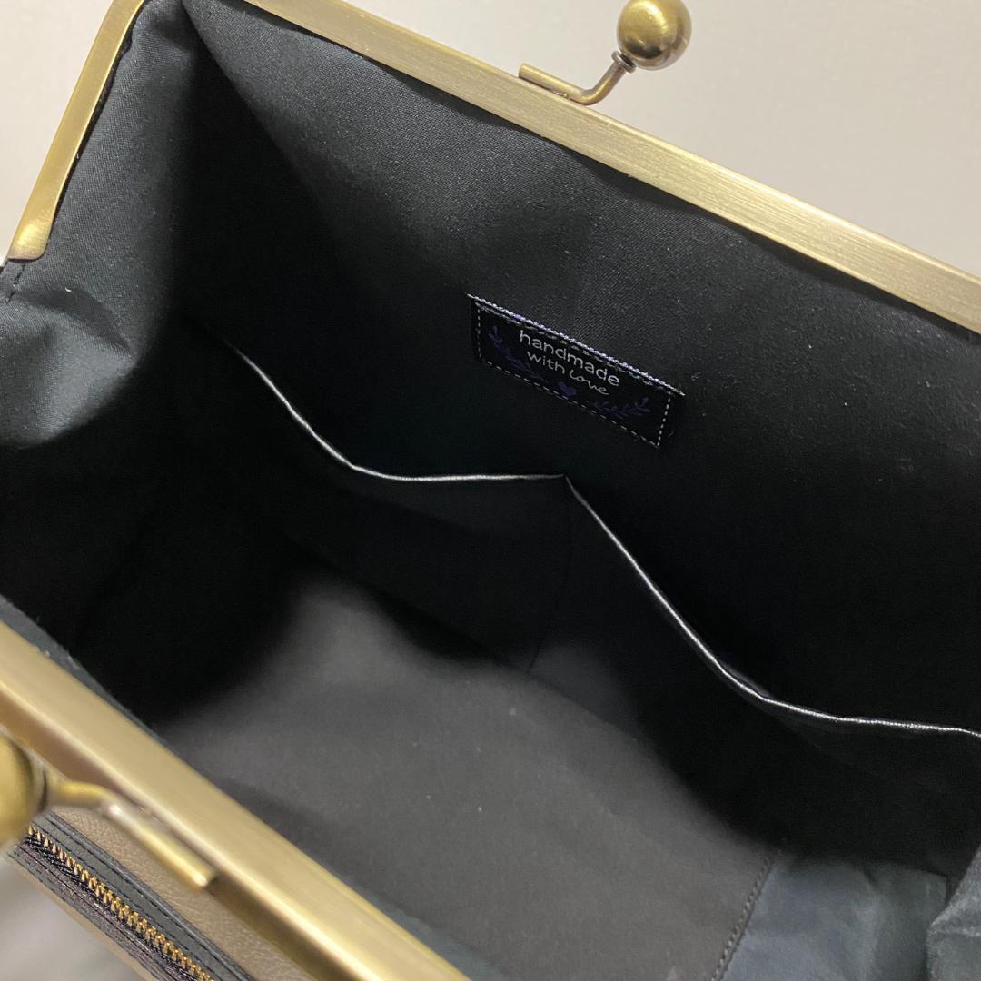 追加！【Boxがま口ポーチ】 3色切り替えの大人配色 がま口バッグ セット 合皮