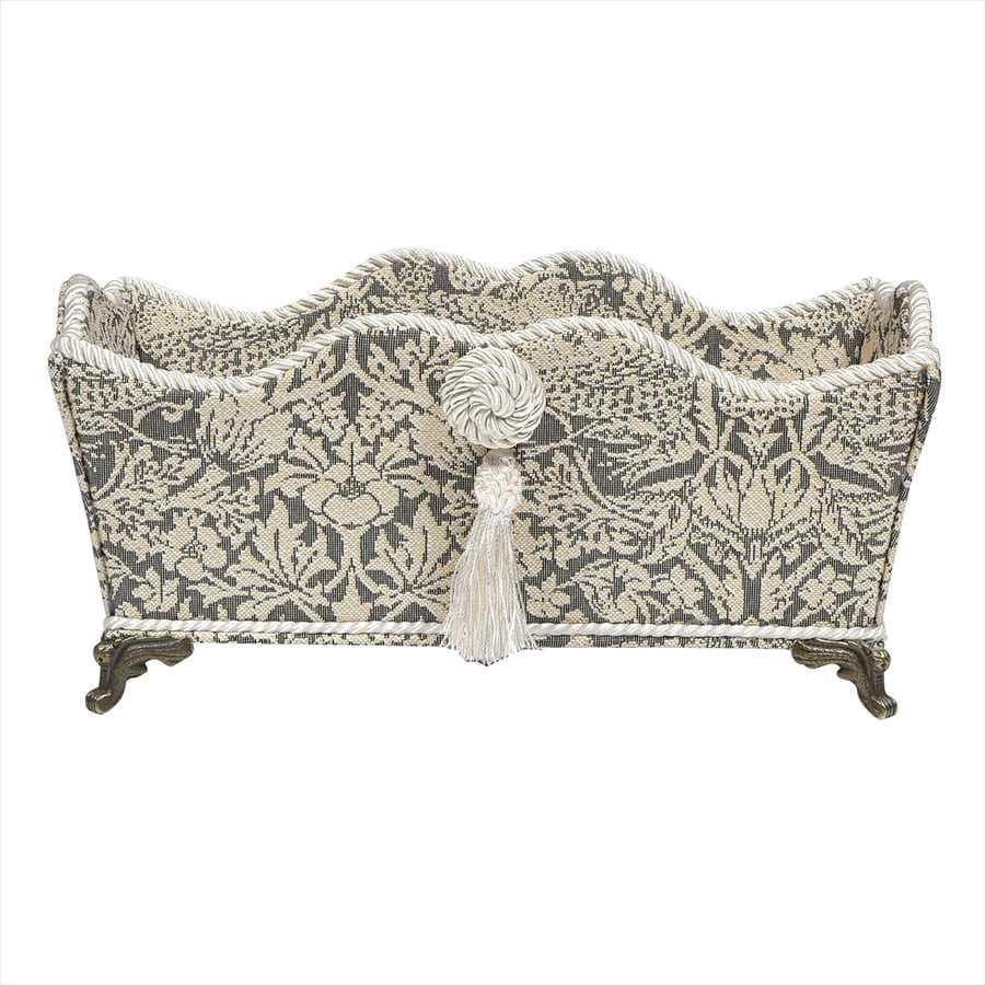 新品　ジェニファーテイラー 脚付き小物入れ いちご泥棒 グレー