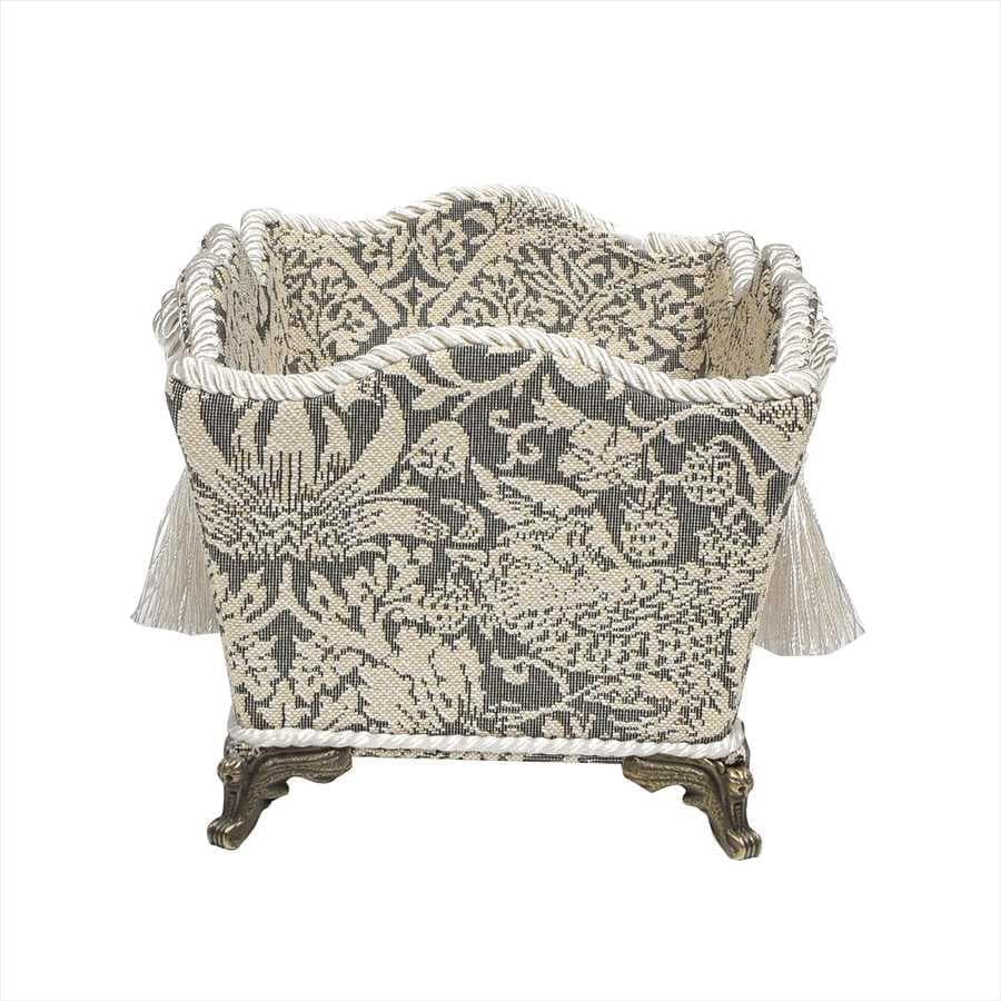 新品　ジェニファーテイラー 脚付き小物入れ いちご泥棒 グレー