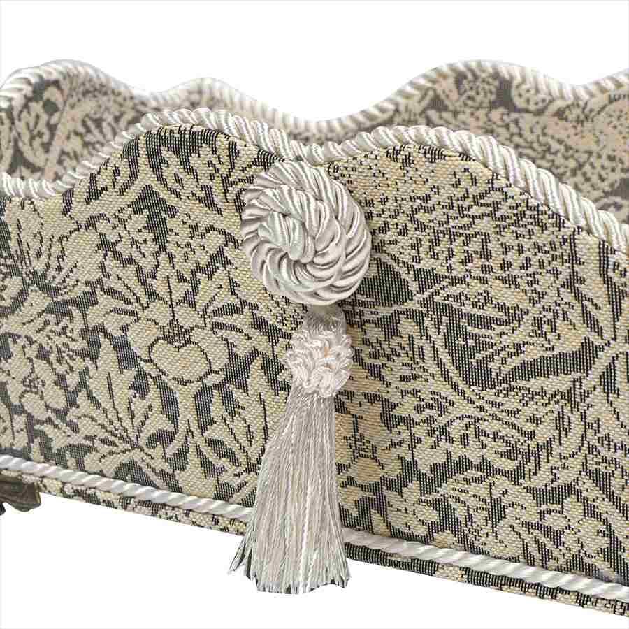 新品　ジェニファーテイラー 脚付き小物入れ いちご泥棒 グレー