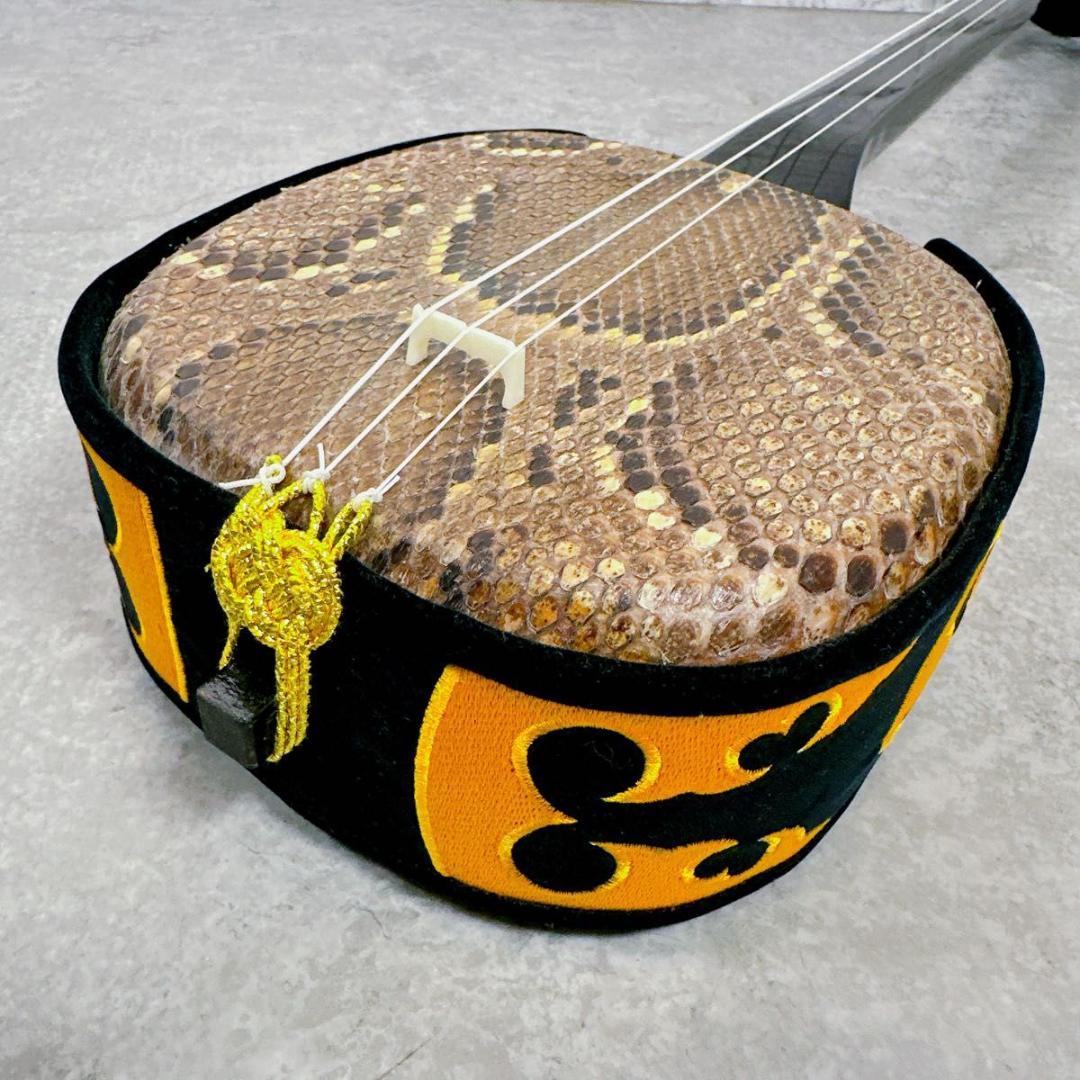 美品　沖縄　三線　本蛇皮　一枚張り　琉球 三味線 ケース ウマ　入門書　初心者