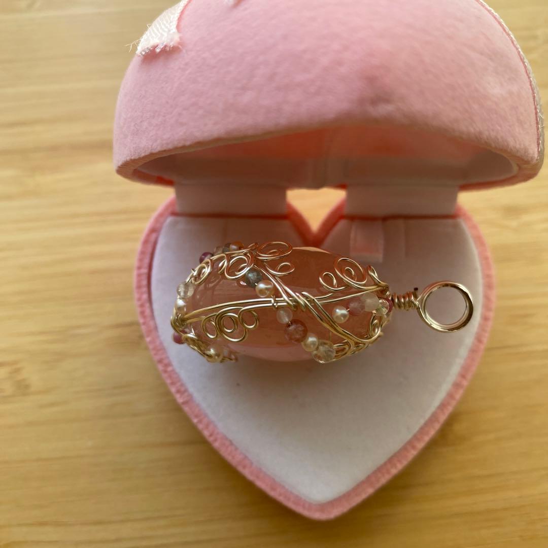 ローズクォーツ❤️ワイヤージュエリー☆