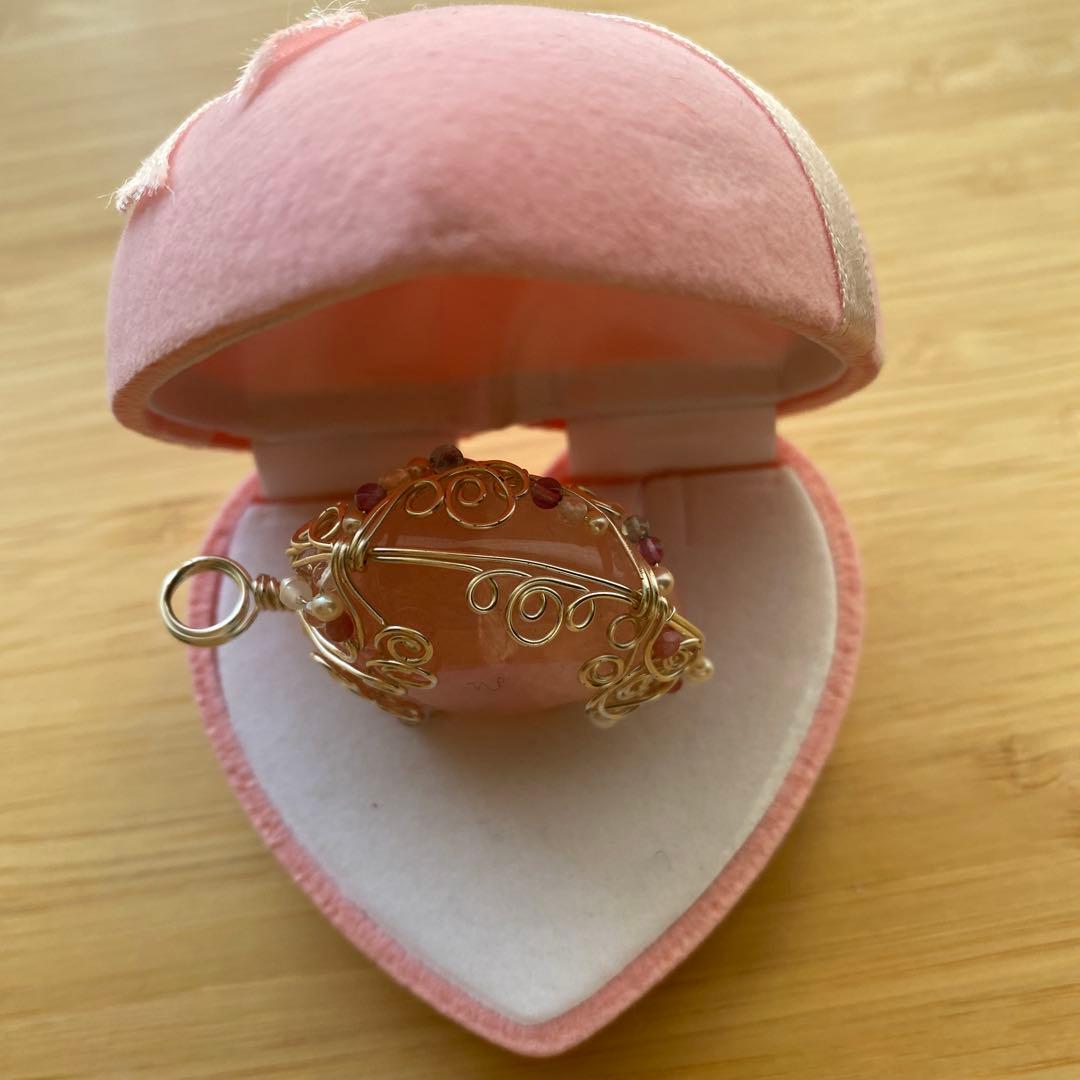 ローズクォーツ❤️ワイヤージュエリー☆