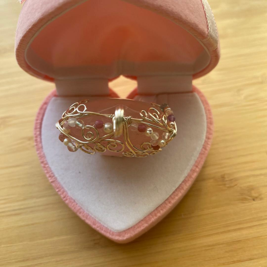 ローズクォーツ❤️ワイヤージュエリー☆