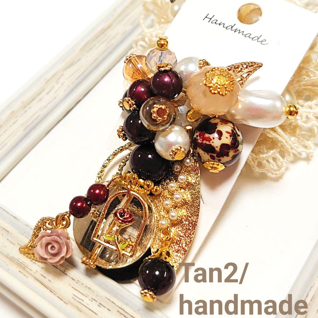 じゃらじゃら  ヘアゴム  パワーストーン  大人～✩.*˚バラとガーネット