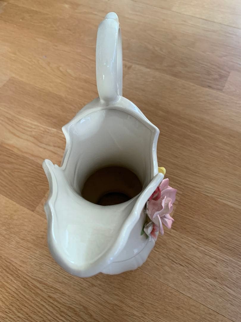 イタリア製 陶花 フラワーベース 花瓶 陶器 アンティーク 水差し