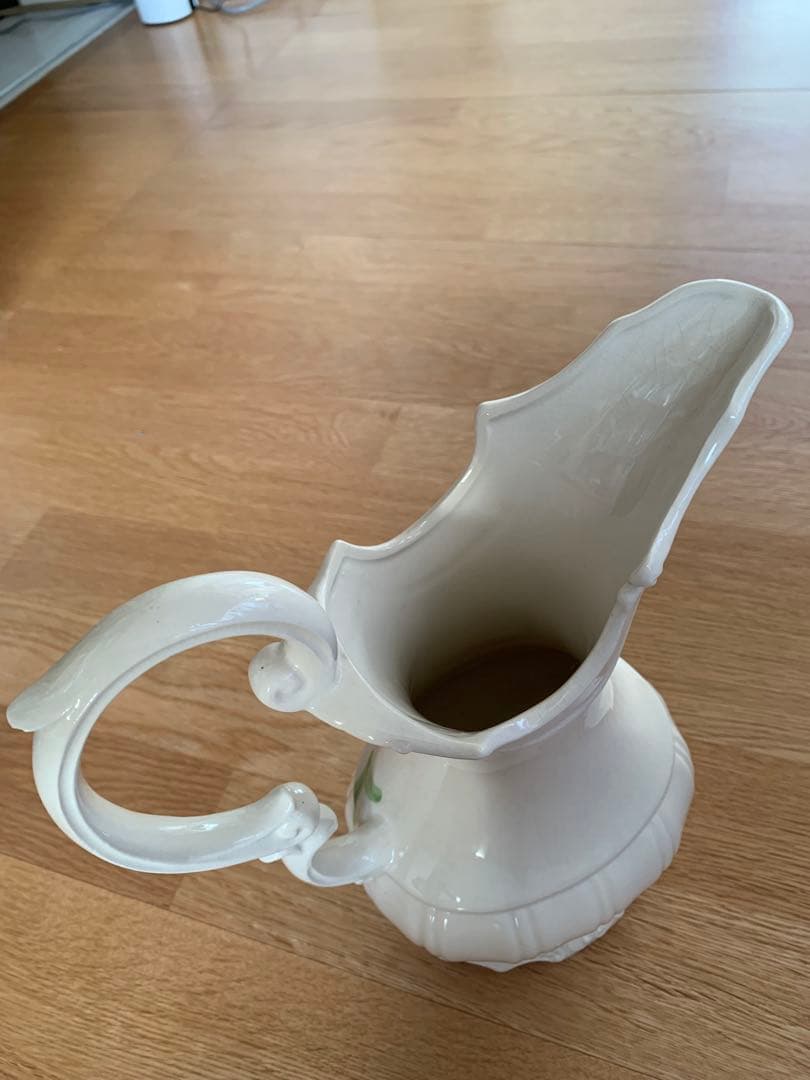 イタリア製 陶花 フラワーベース 花瓶 陶器 アンティーク 水差し