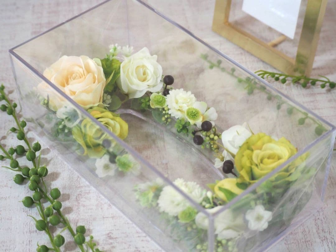 造花　ティッシュケース　ギフト　プレゼント　フェイクグリーン