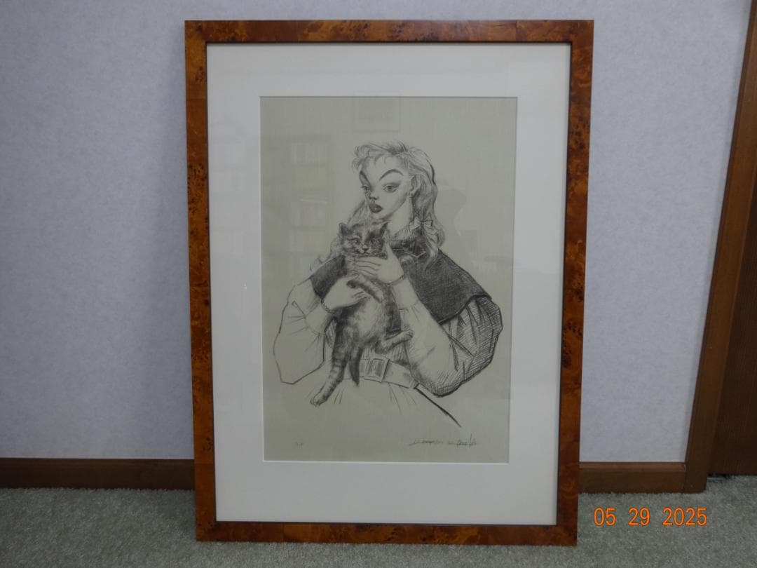 金子國義 真作リトグラフ　お嬢さん「エリザベス」