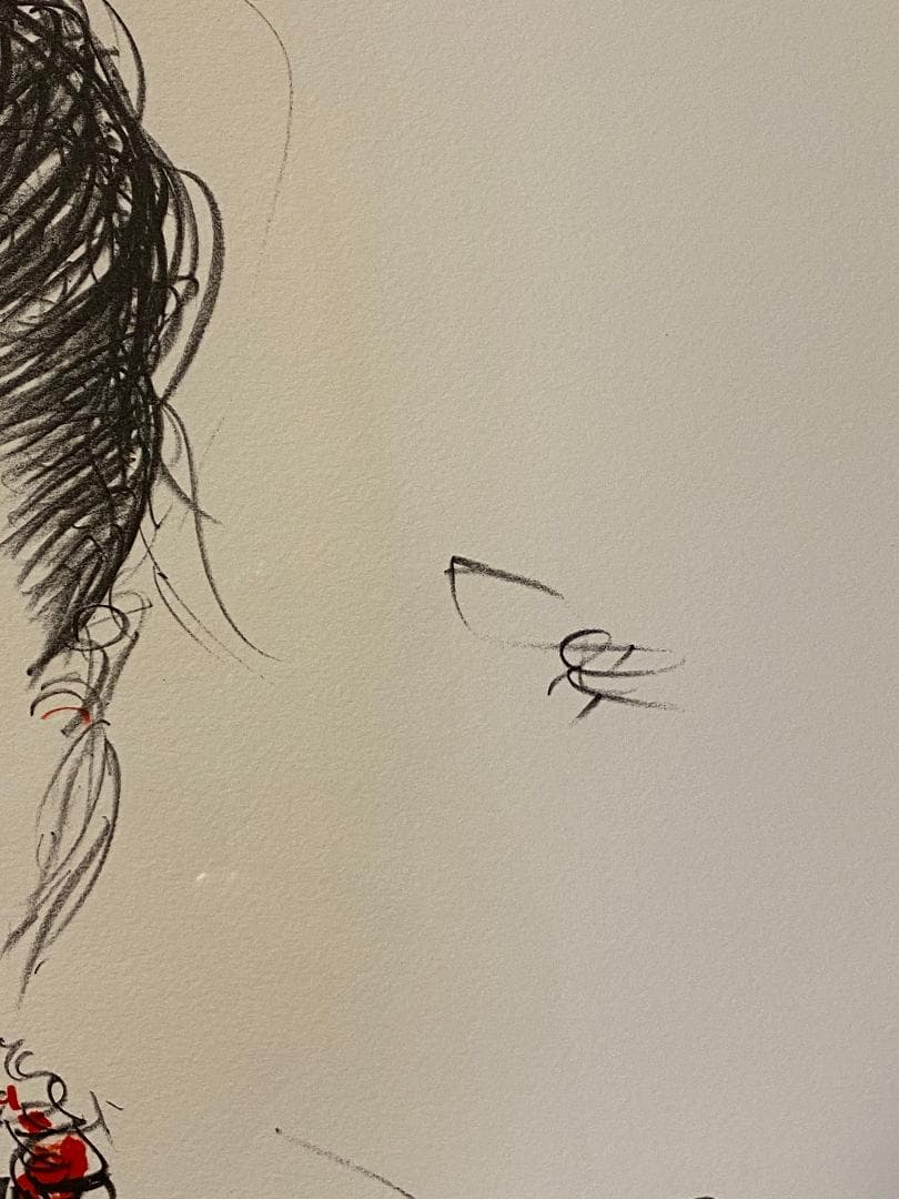 「真作」天野喜孝「朱夏花－あかいはな－」額装　版画　32/100　直筆サイン入り