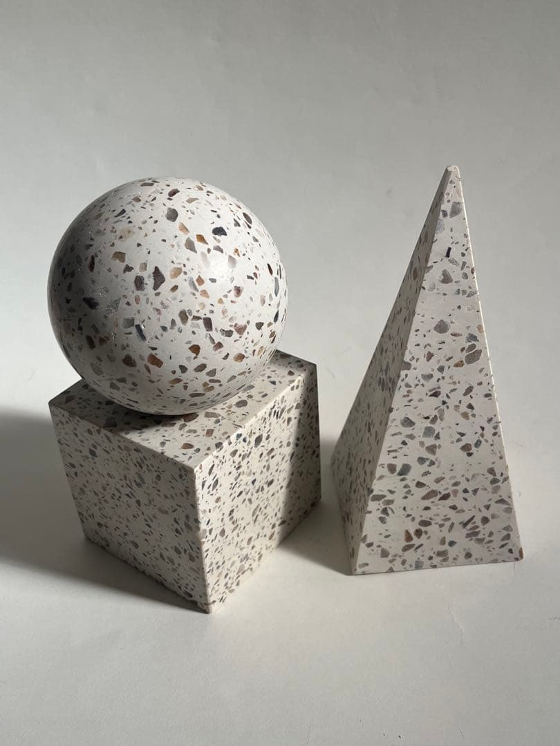 新品　テラゾーオブジェ3個セット　ブックエンド　　 検）コンランショップ