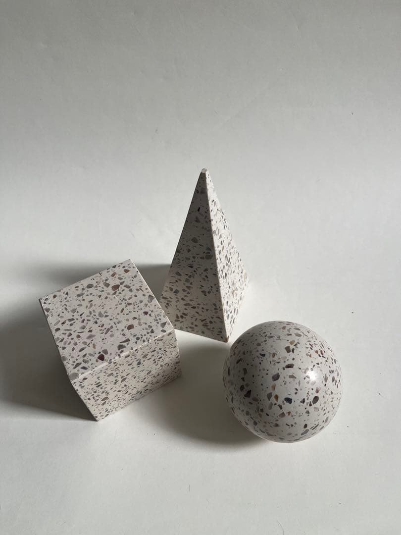 新品　テラゾーオブジェ3個セット　ブックエンド　　 検）コンランショップ