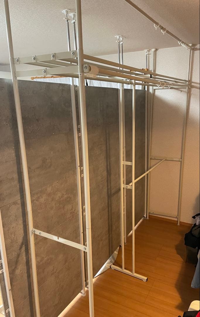 相模原【直接受取り優先】突っ張りクローゼットハンガーラックワイド 衣類収納