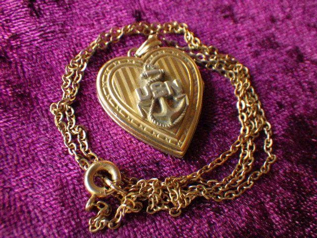 【1940年代頃】USN 米海軍 12K金張 ミリタリー ヴィンテージネックレス