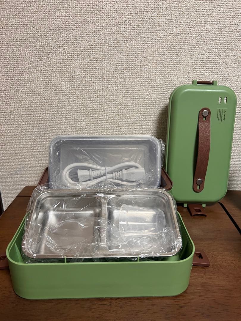 電熱弁当箱 自炊式 ミニ炊飯器 2層蒸し器 弁当箱 自宅 オフィス 通学 旅行