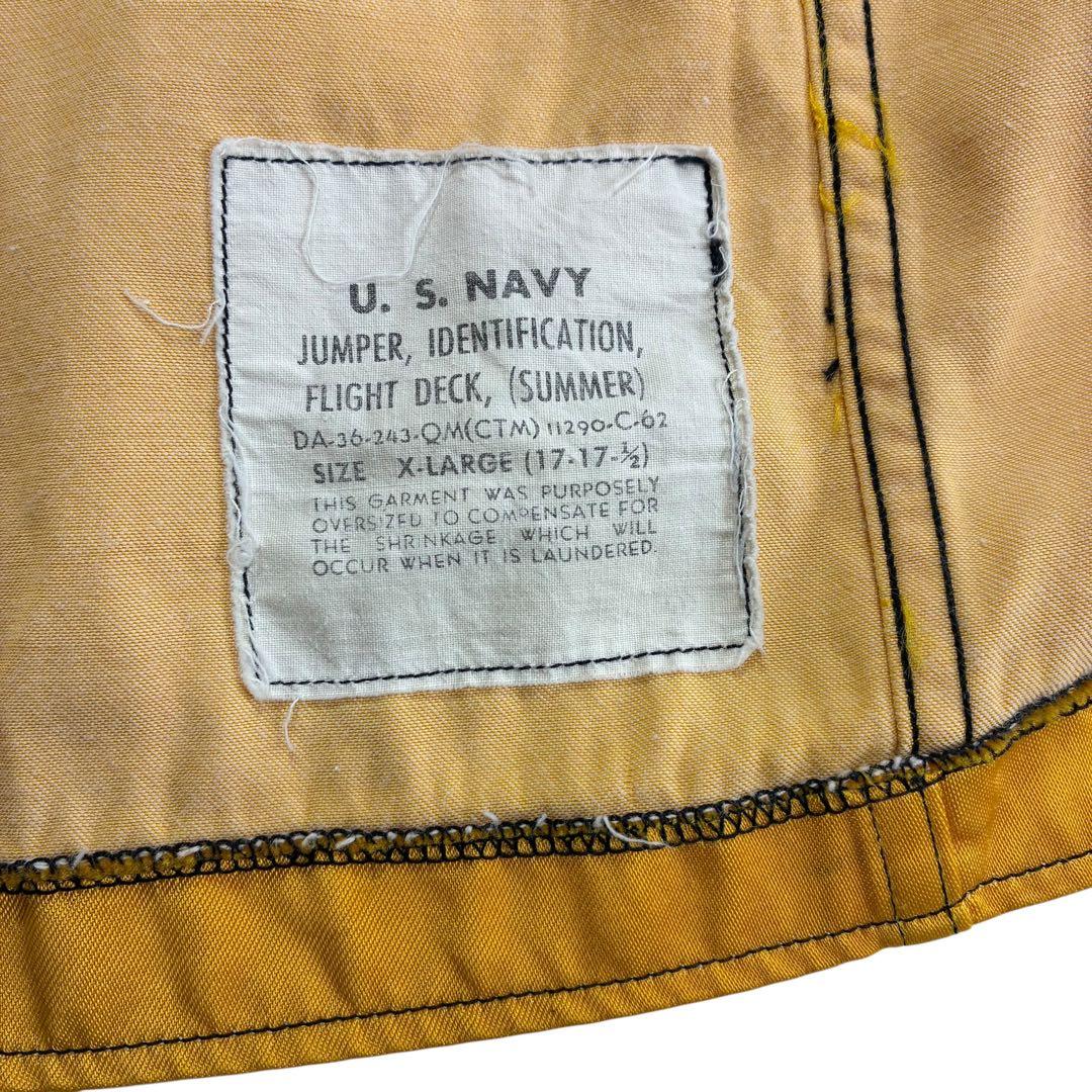60s USNAVY フライトデッキクルー サマージャケット XL 黄色 黒
