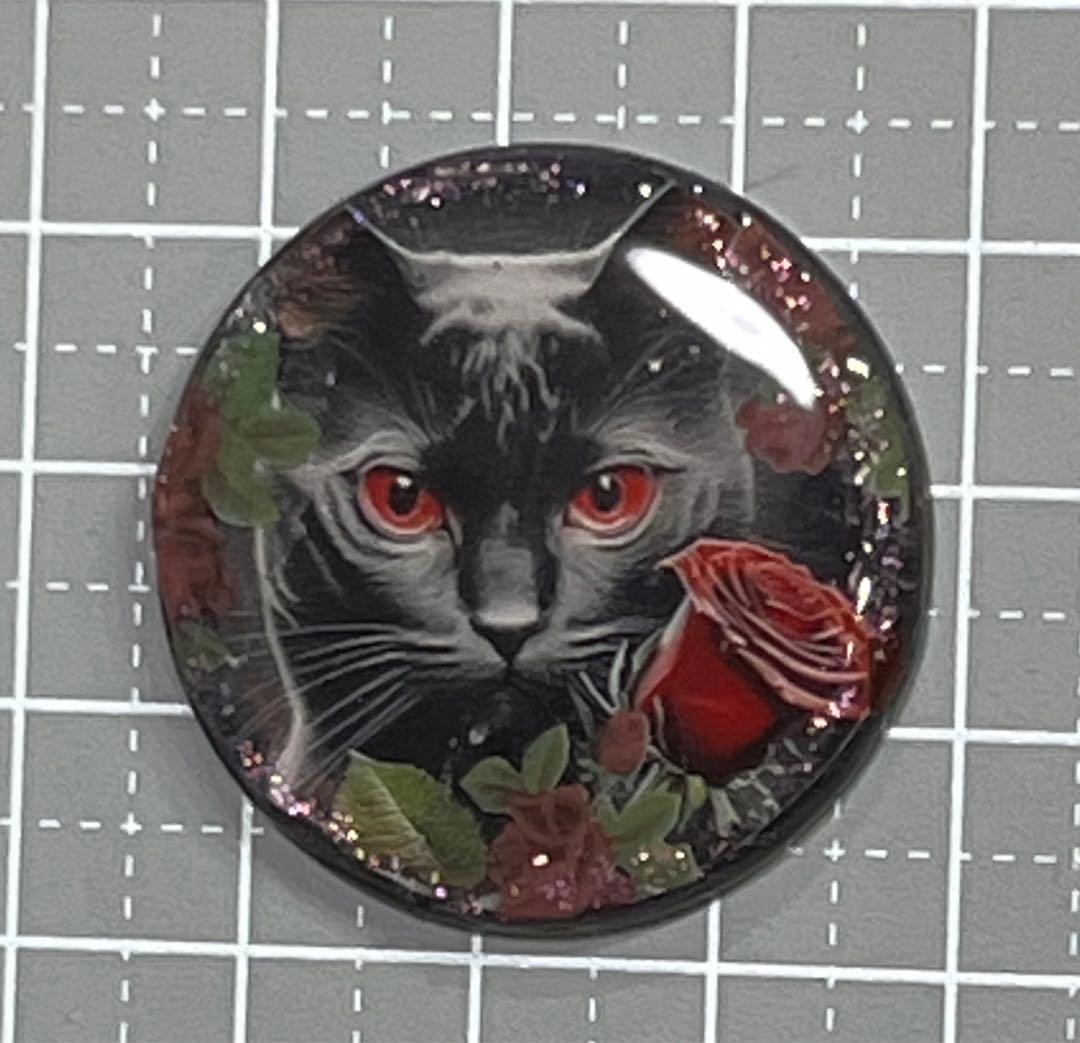 感謝価格(ㅅ´꒳` )バラと黒猫ちゃん  レジンヘアゴム
