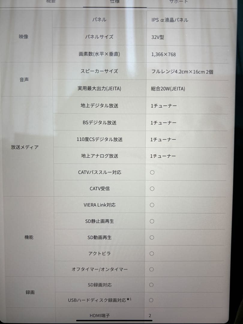 Panasonic TH-L32X3 テレビ