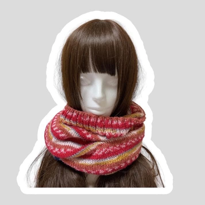 115 腹巻帽子　手編み　ネックウォーマー　ニット帽　男女兼用　チクチクしない