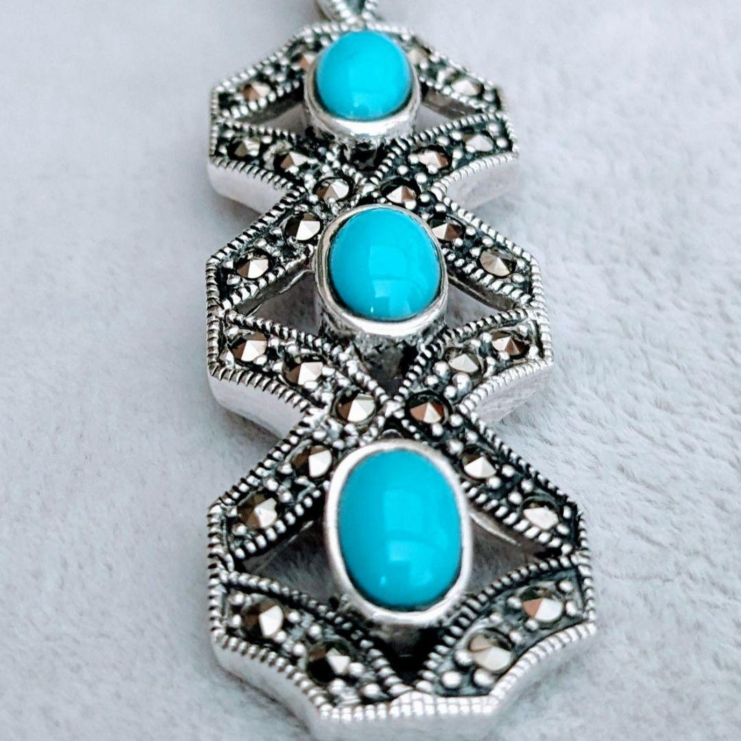 ＊NEW＊トルコ製 ハンドメイド ターコイズ&925Silverペンダントトップ